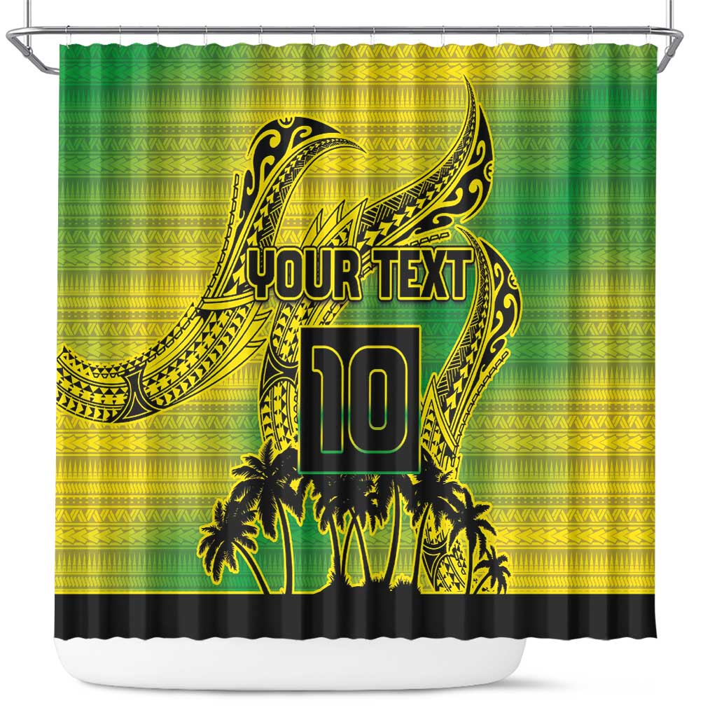 Cook Islands Marathon 2025-Pursuit in Paradise Shower Curtain Special Edition LT03 Yellow-Green - Polynesian Pride
