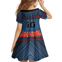 Custom Toa Samoa Rugby Family Matching Long Sleeve Bodycon Dress and Hawaiian Shirt Samoan Warrior Ula Fala Tribal Pattern LT03 - Polynesian Pride