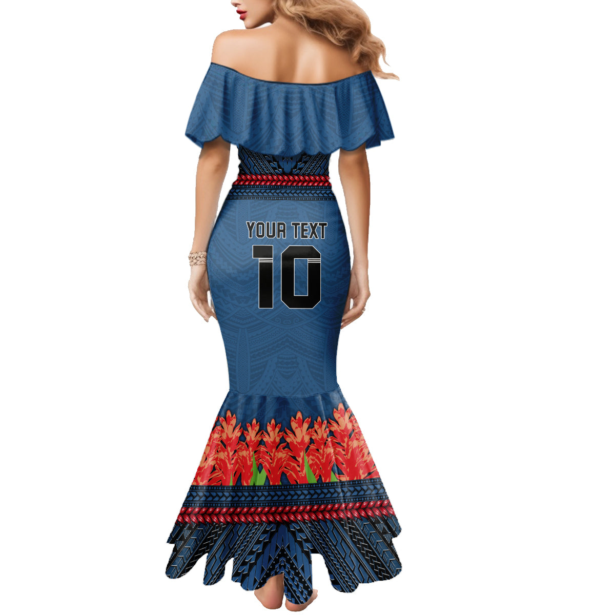 Custom Toa Samoa Rugby Family Matching Mermaid Dress and Hawaiian Shirt Samoan Warrior Ula Fala Tribal Pattern LT03 - Polynesian Pride