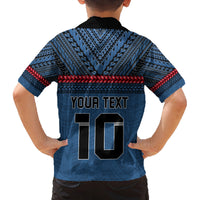 Custom Toa Samoa Rugby Family Matching Off Shoulder Short Dress and Hawaiian Shirt Samoan Warrior Ula Fala Tribal Pattern LT03 - Polynesian Pride