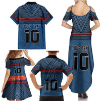 Custom Toa Samoa Rugby Family Matching Summer Maxi Dress and Hawaiian Shirt Samoan Warrior Ula Fala Tribal Pattern LT03 - Polynesian Pride