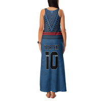 Custom Toa Samoa Rugby Family Matching Tank Maxi Dress and Hawaiian Shirt Samoan Warrior Ula Fala Tribal Pattern LT03 - Polynesian Pride