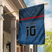 Custom Toa Samoa Rugby Garden Flag Samoan Warrior Ula Fala Tribal Pattern LT03 House Flag Blue - Polynesian Pride