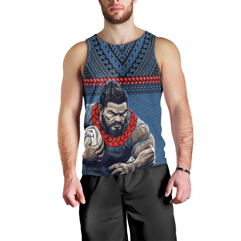 Custom Toa Samoa Rugby Men Tank Top Samoan Warrior Ula Fala Tribal Pattern LT03 - Polynesian Pride