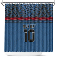 Custom Toa Samoa Rugby Shower Curtain Samoan Warrior Ula Fala Tribal Pattern