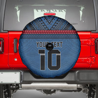 Custom Toa Samoa Rugby Spare Tire Cover Samoan Warrior Ula Fala Tribal Pattern