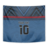 Custom Toa Samoa Rugby Tapestry Samoan Warrior Ula Fala Tribal Pattern
