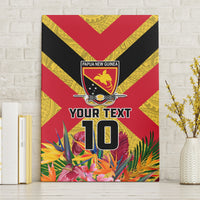 Custom Papua New Guinea Rugby Canvas Wall Art Bird of Paradise and Hibiscus Polynesian Pattern Yellow Color LT03 Without Frame Yellow - Polynesian Pride