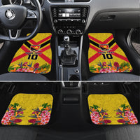Custom Papua New Guinea Rugby Car Mats Bird of Paradise and Hibiscus Polynesian Pattern Yellow Color LT03 Set 4pcs Yellow - Polynesian Pride