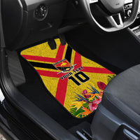 Custom Papua New Guinea Rugby Car Mats Bird of Paradise and Hibiscus Polynesian Pattern Yellow Color LT03 - Polynesian Pride