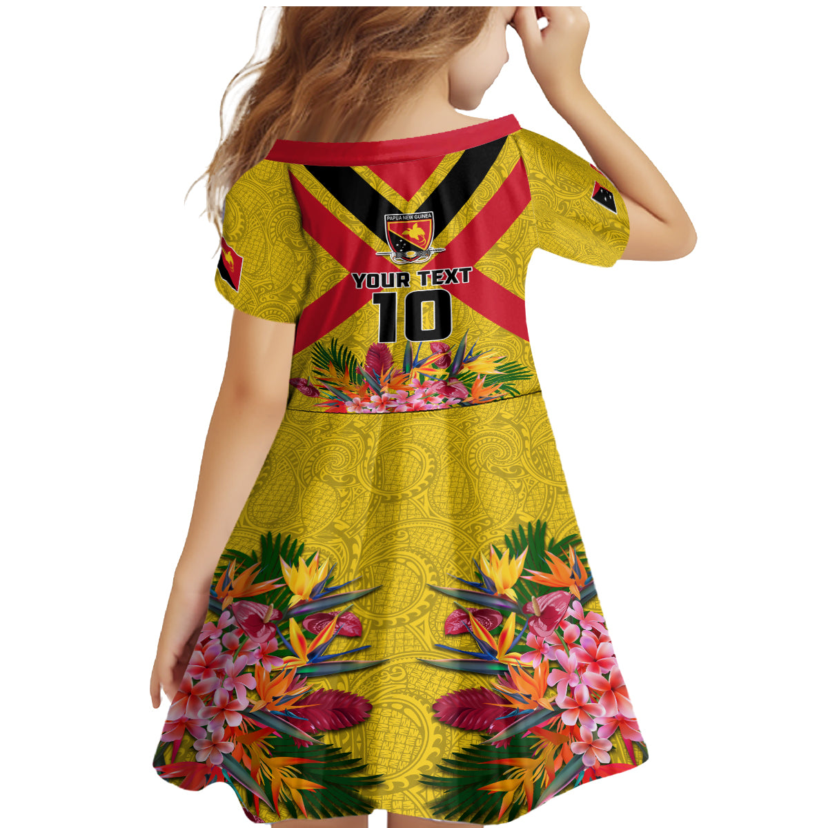 Custom Papua New Guinea Rugby Family Matching Mermaid Dress and Hawaiian Shirt Bird of Paradise and Hibiscus Polynesian Pattern Yellow Color LT03 - Polynesian Pride