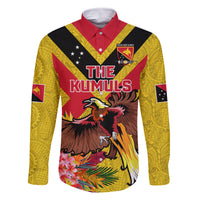 Custom Papua New Guinea Rugby Family Matching Off Shoulder Short Dress and Hawaiian Shirt Bird of Paradise and Hibiscus Polynesian Pattern Yellow Color LT03 Dad's Shirt - Long Sleeve Yellow - Polynesian Pride