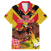 Custom Papua New Guinea Rugby Family Matching Puletasi and Hawaiian Shirt Bird of Paradise and Hibiscus Polynesian Pattern Yellow Color LT03 Dad's Shirt - Short Sleeve Yellow - Polynesian Pride