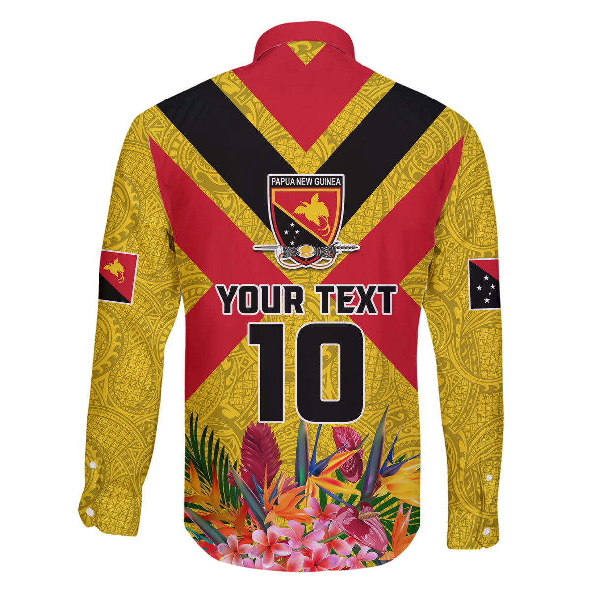 Custom Papua New Guinea Rugby Family Matching Short Sleeve Bodycon Dress and Hawaiian Shirt Bird of Paradise and Hibiscus Polynesian Pattern Yellow Color LT03 - Polynesian Pride