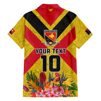 Custom Papua New Guinea Rugby Family Matching Summer Maxi Dress and Hawaiian Shirt Bird of Paradise and Hibiscus Polynesian Pattern Yellow Color LT03 - Polynesian Pride