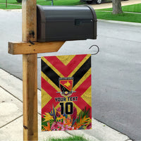 Custom Papua New Guinea Rugby Garden Flag Bird of Paradise and Hibiscus Polynesian Pattern Yellow Color LT03 - Polynesian Pride