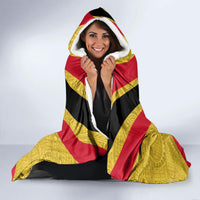 Custom Papua New Guinea Rugby Hooded Blanket Bird of Paradise and Hibiscus Polynesian Pattern Yellow Color LT03 - Polynesian Pride