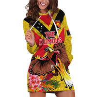 Custom Papua New Guinea Rugby Hoodie Dress Bird of Paradise and Hibiscus Polynesian Pattern Yellow Color LT03 Yellow - Polynesian Pride