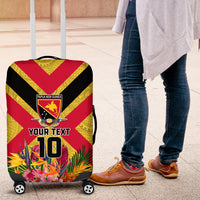 Custom Papua New Guinea Rugby Luggage Cover Bird of Paradise and Hibiscus Polynesian Pattern Yellow Color LT03 Yellow - Polynesian Pride