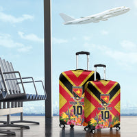 Custom Papua New Guinea Rugby Luggage Cover Bird of Paradise and Hibiscus Polynesian Pattern Yellow Color LT03 - Polynesian Pride