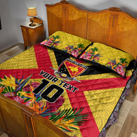 Custom Papua New Guinea Rugby Quilt Bed Set Bird of Paradise and Hibiscus Polynesian Pattern Yellow Color LT03 - Polynesian Pride