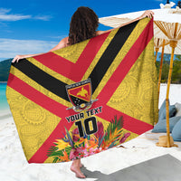 Custom Papua New Guinea Rugby Sarong Bird of Paradise and Hibiscus Polynesian Pattern Yellow Color LT03 One Size 44 x 66 inches Yellow - Polynesian Pride