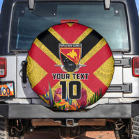 Custom Papua New Guinea Rugby Spare Tire Cover Bird of Paradise and Hibiscus Polynesian Pattern Yellow Color LT03 Yellow - Polynesian Pride