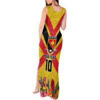 Custom Papua New Guinea Rugby Tank Maxi Dress Bird of Paradise and Hibiscus Polynesian Pattern Yellow Color LT03 - Polynesian Pride
