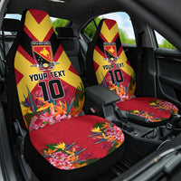 Custom Papua New Guinea Rugby Car Seat Cover Bird of Paradise and Hibiscus Polynesian Pattern Red Color LT03 One Size Red - Polynesian Pride