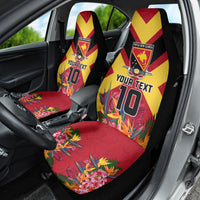 Custom Papua New Guinea Rugby Car Seat Cover Bird of Paradise and Hibiscus Polynesian Pattern Red Color LT03 - Polynesian Pride