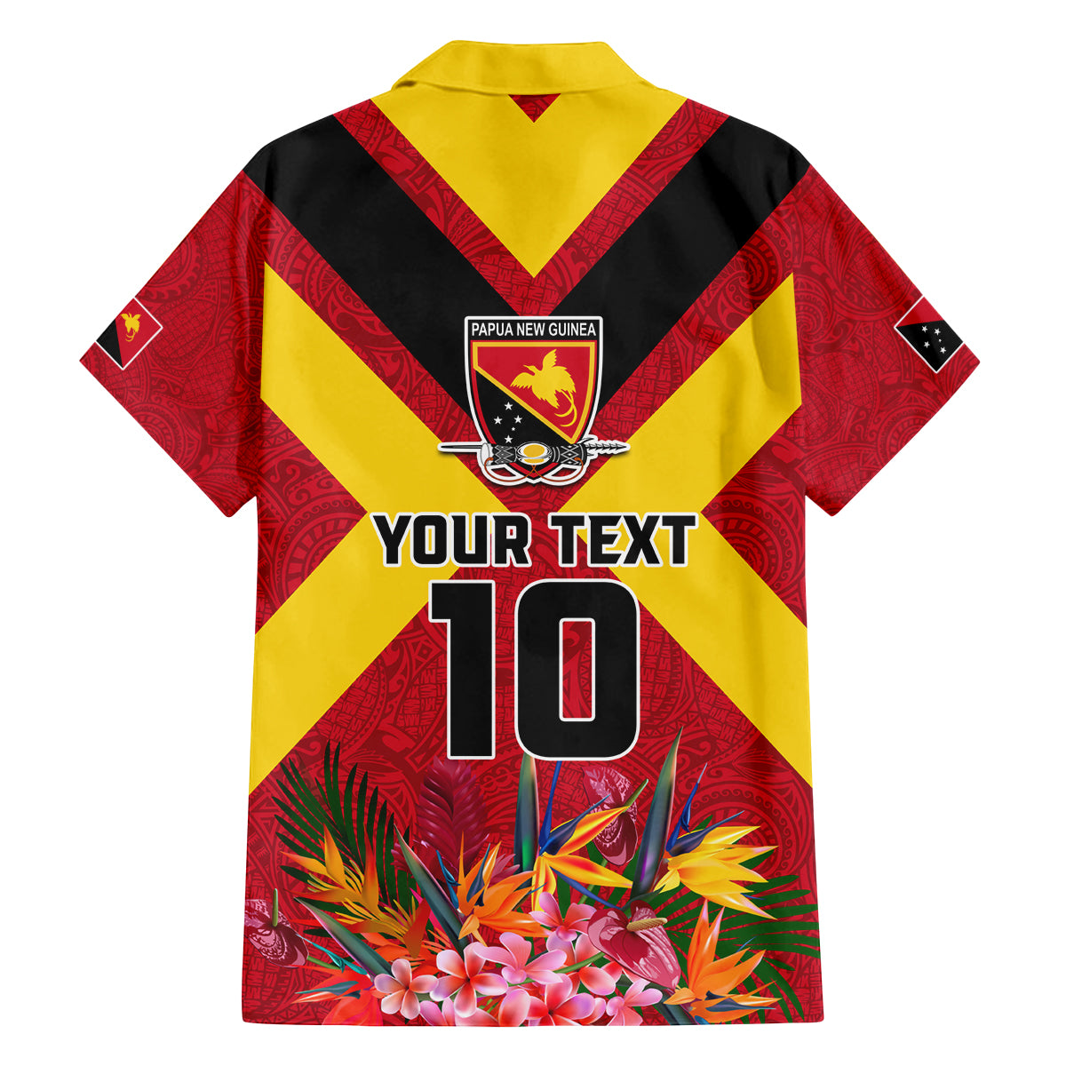 Custom Papua New Guinea Rugby Family Matching Long Sleeve Bodycon Dress and Hawaiian Shirt Bird of Paradise and Hibiscus Polynesian Pattern Red Color LT03 - Polynesian Pride