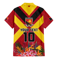 Custom Papua New Guinea Rugby Family Matching Mermaid Dress and Hawaiian Shirt Bird of Paradise and Hibiscus Polynesian Pattern Red Color LT03 - Polynesian Pride
