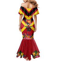 Custom Papua New Guinea Rugby Family Matching Mermaid Dress and Hawaiian Shirt Bird of Paradise and Hibiscus Polynesian Pattern Red Color LT03 - Polynesian Pride