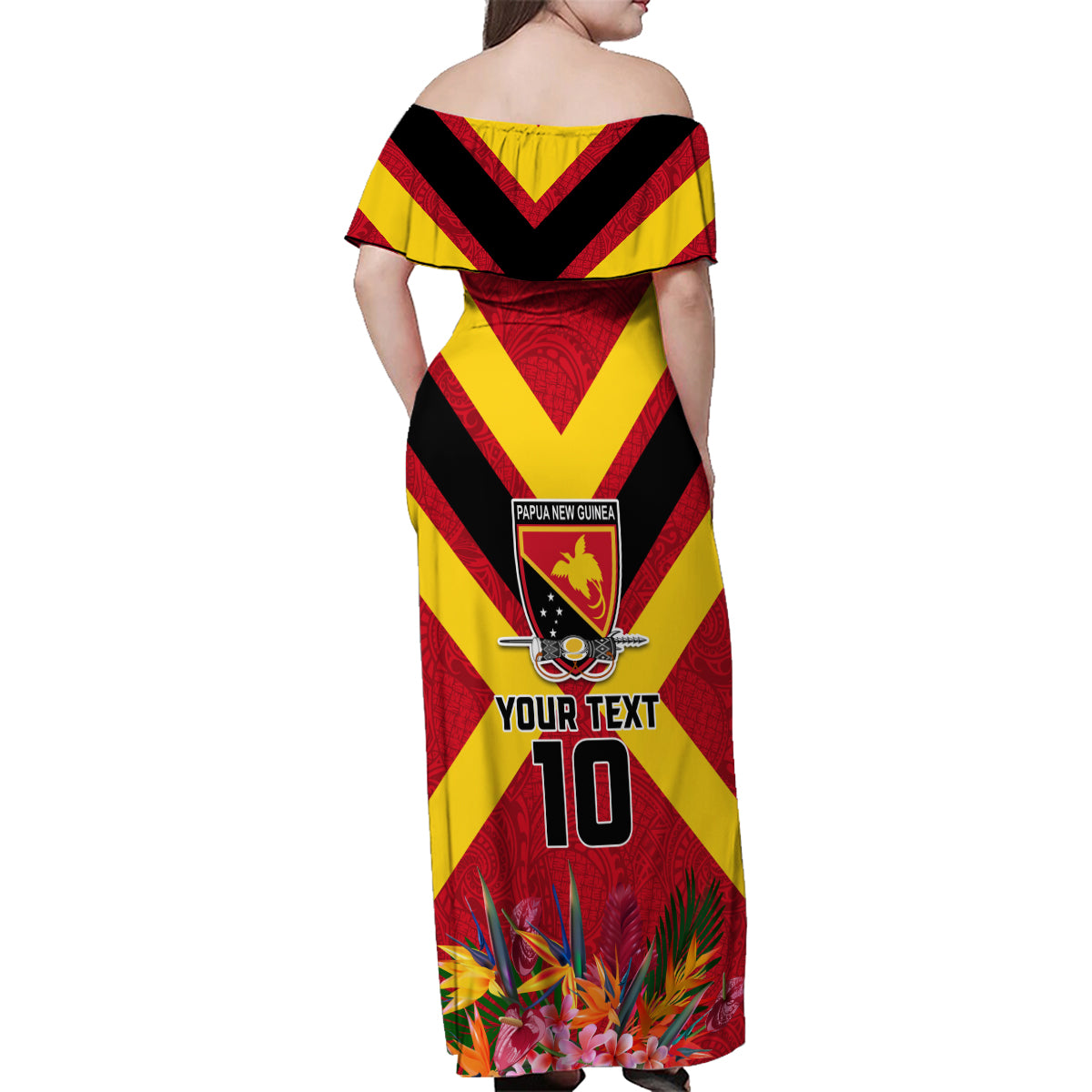 Custom Papua New Guinea Rugby Family Matching Off Shoulder Maxi Dress and Hawaiian Shirt Bird of Paradise and Hibiscus Polynesian Pattern Red Color LT03 - Polynesian Pride
