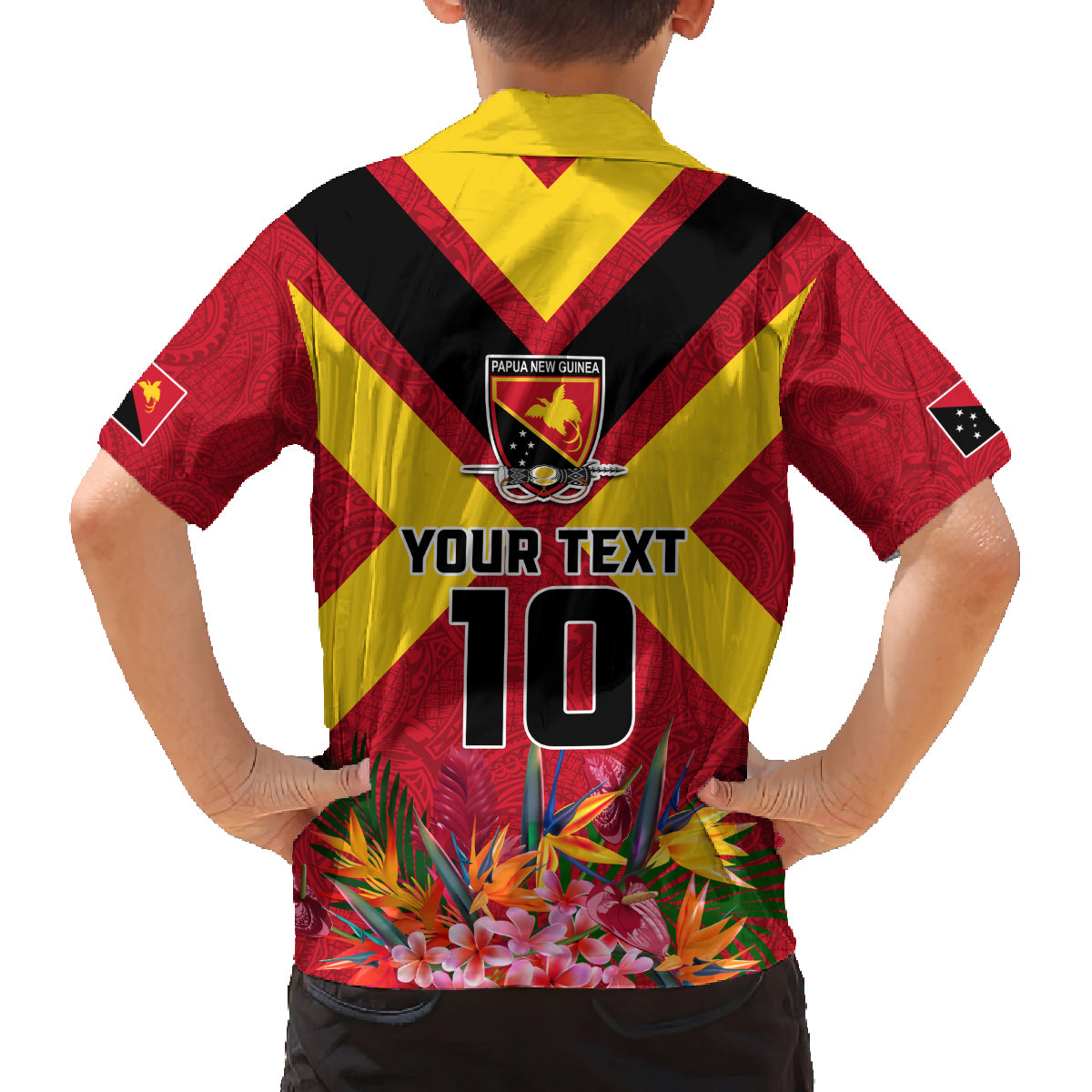 Custom Papua New Guinea Rugby Family Matching Tank Maxi Dress and Hawaiian Shirt Bird of Paradise and Hibiscus Polynesian Pattern Red Color LT03 - Polynesian Pride