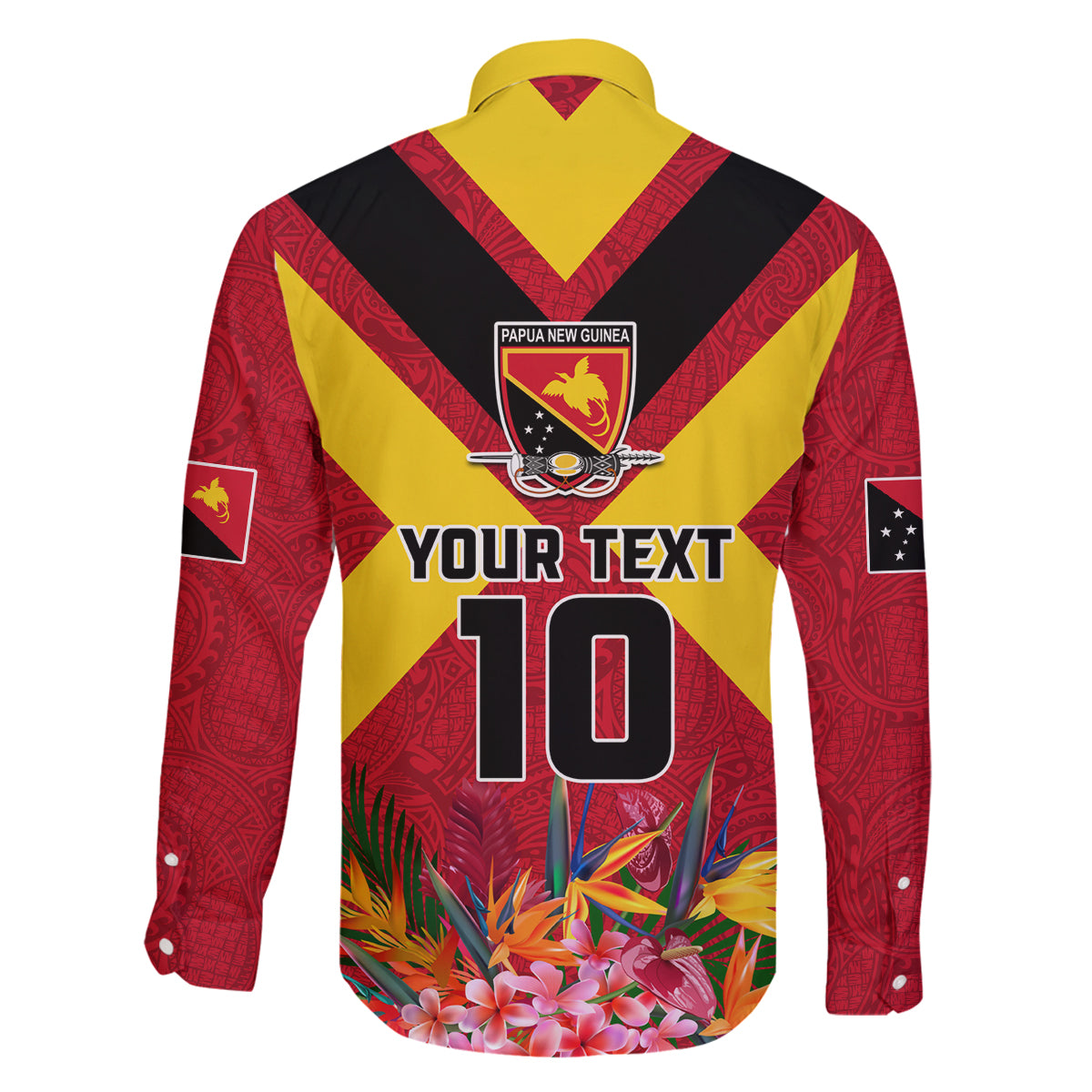 Custom Papua New Guinea Rugby Family Matching Tank Maxi Dress and Hawaiian Shirt Bird of Paradise and Hibiscus Polynesian Pattern Red Color LT03 - Polynesian Pride