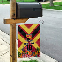 Custom Papua New Guinea Rugby Garden Flag Bird of Paradise and Hibiscus Polynesian Pattern Red Color LT03 - Polynesian Pride