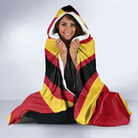 Custom Papua New Guinea Rugby Hooded Blanket Bird of Paradise and Hibiscus Polynesian Pattern Red Color LT03 - Polynesian Pride