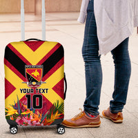 Custom Papua New Guinea Rugby Luggage Cover Bird of Paradise and Hibiscus Polynesian Pattern Red Color LT03 Red - Polynesian Pride