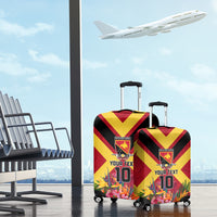 Custom Papua New Guinea Rugby Luggage Cover Bird of Paradise and Hibiscus Polynesian Pattern Red Color LT03 - Polynesian Pride