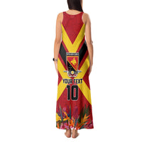 Custom Papua New Guinea Rugby Tank Maxi Dress Bird of Paradise and Hibiscus Polynesian Pattern Red Color LT03 - Polynesian Pride