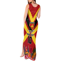 Custom Papua New Guinea Rugby Tank Maxi Dress Bird of Paradise and Hibiscus Polynesian Pattern Red Color LT03 - Polynesian Pride
