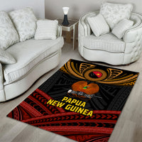 Papua New Guinea Bird-of-Paradise Area Rug Coat of Arms and Tribal Patterns LT03 - Polynesian Pride