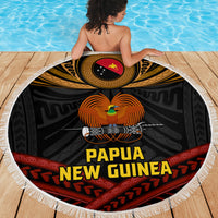 Papua New Guinea Bird-of-Paradise Beach Blanket Coat of Arms and Tribal Patterns LT03 - Polynesian Pride