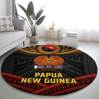 Papua New Guinea Bird-of-Paradise Round Carpet Coat of Arms and Tribal Patterns LT03 - Polynesian Pride