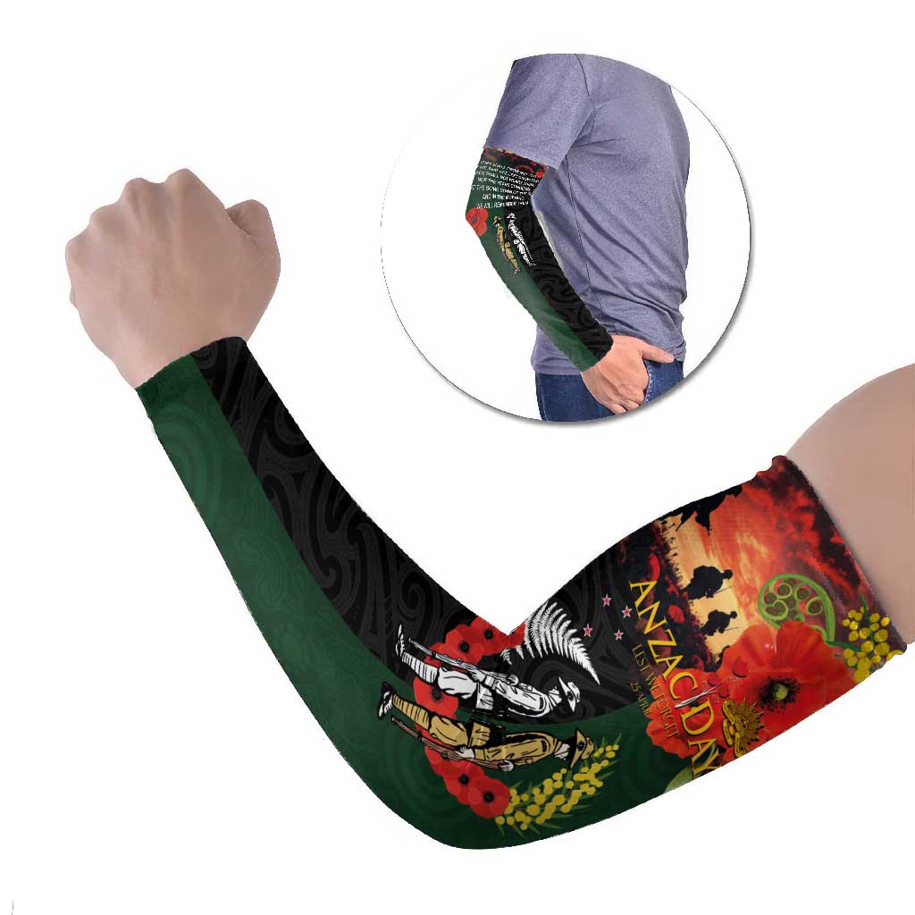 New Zealand and Australia ANZAC Day Arm Sleeves Lest We Forget Indigenous and Maori Pattern LT03 Set of 2 Multicolor - Polynesian Pride