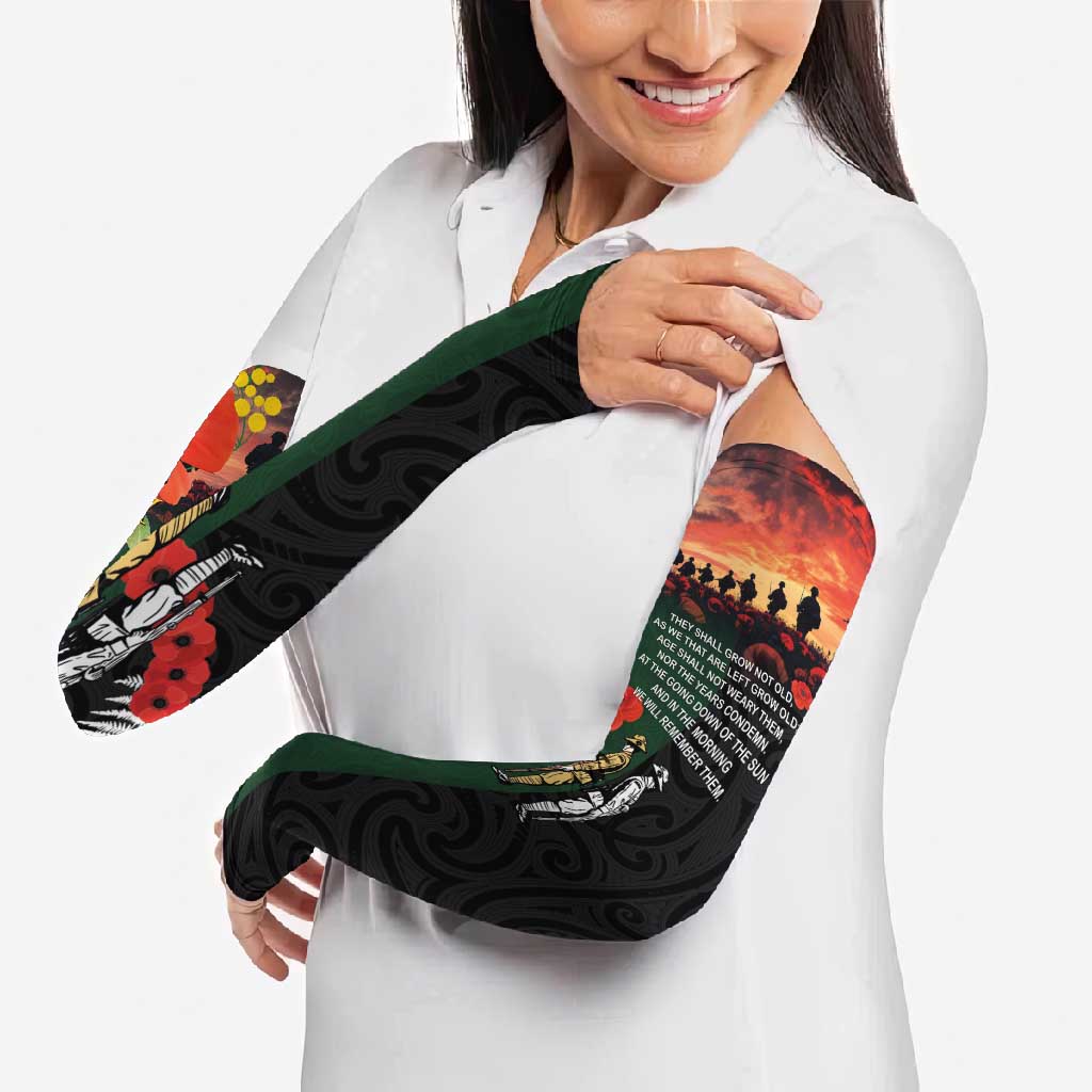 New Zealand and Australia ANZAC Day Arm Sleeves Lest We Forget Indigenous and Maori Pattern LT03 - Polynesian Pride