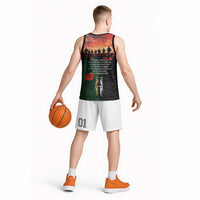 New Zealand and Australia ANZAC Day Basketball Jersey Lest We Forget Indigenous and Maori Pattern