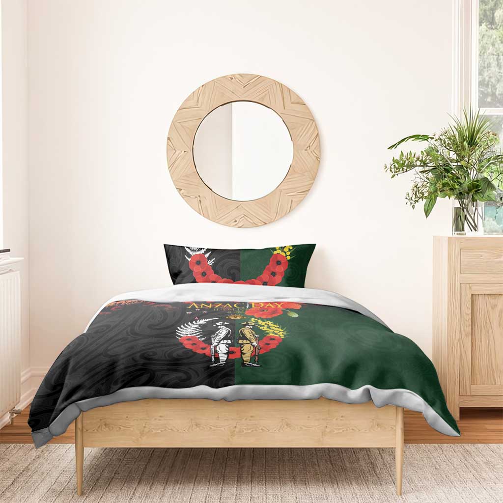New Zealand and Australia ANZAC Day Bedding Set Lest We Forget Indigenous and Maori Pattern