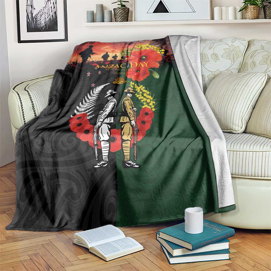 New Zealand and Australia ANZAC Day Blanket Lest We Forget Indigenous and Maori Pattern LT03 Multicolor - Polynesian Pride